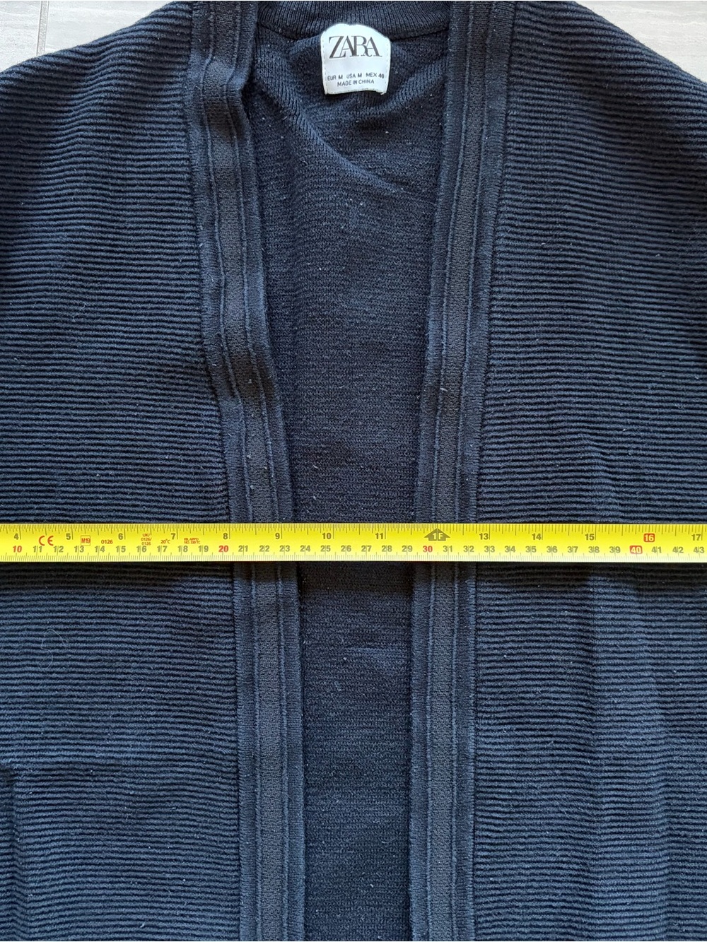 ZARA Black Long Ribbed Open-Front Cardigan - Picture 5 of 6